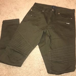 Mens olive moto pants